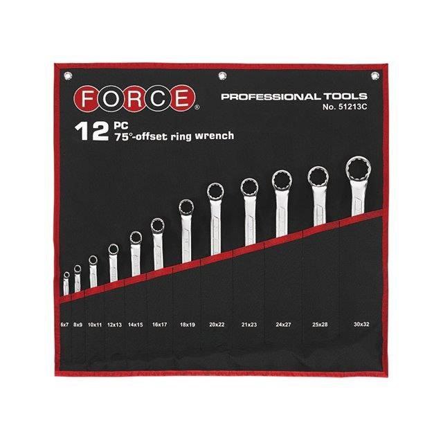  کد محصول F51213C ست آچار دوسر رینگ 12 عددی کاور دار سایز 32*30-7*6 میلیمتر،فورس تایوان 