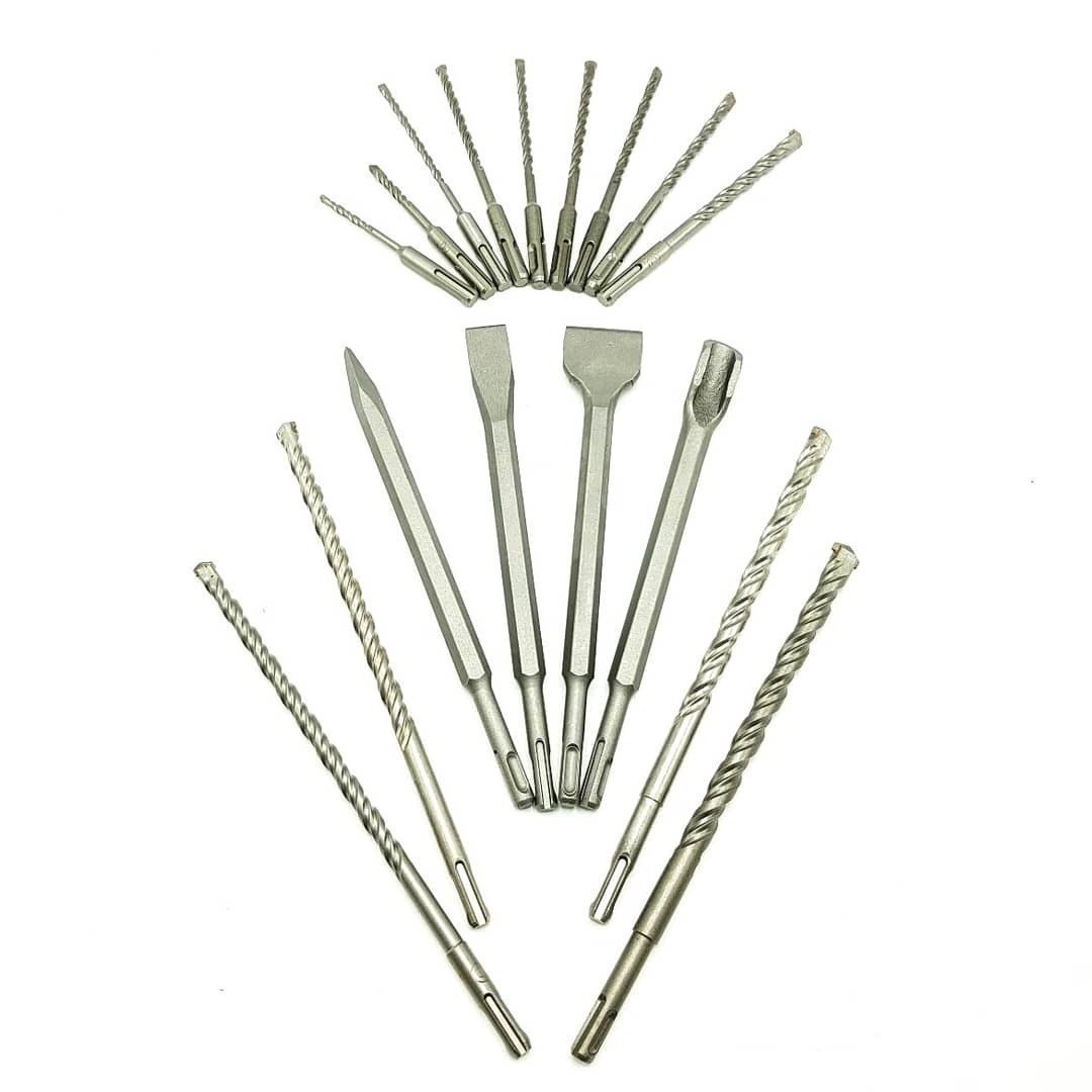 ⭐️ مجموعه ۱۷ عددی مته و قلم چهار شیار باس