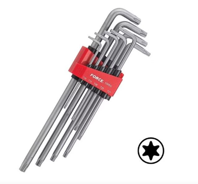 کد محصول F5098XL ست آلن ستاره ای L شکل 9 عددی بلند سایز T10-T50 ، فورس تایوان