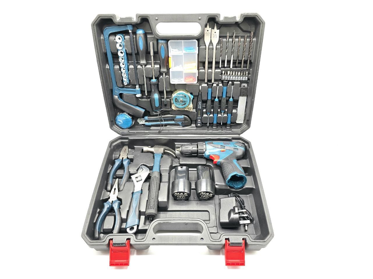 ⭐️ مجموعه دریل شارژی ۱۸ ولت ۱۰۰ عددی باس 