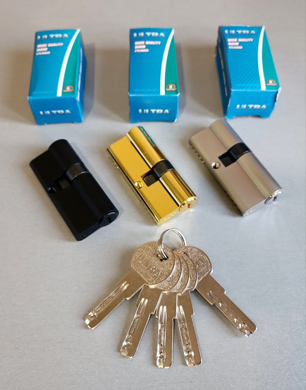  سیلندر 7 سانت الترا اصلی پنج کلید بلند/ ساچمه برنجی رنگ ساتن/طلایی/مشکی کیفیت عالی کارتن 150 عددی ق