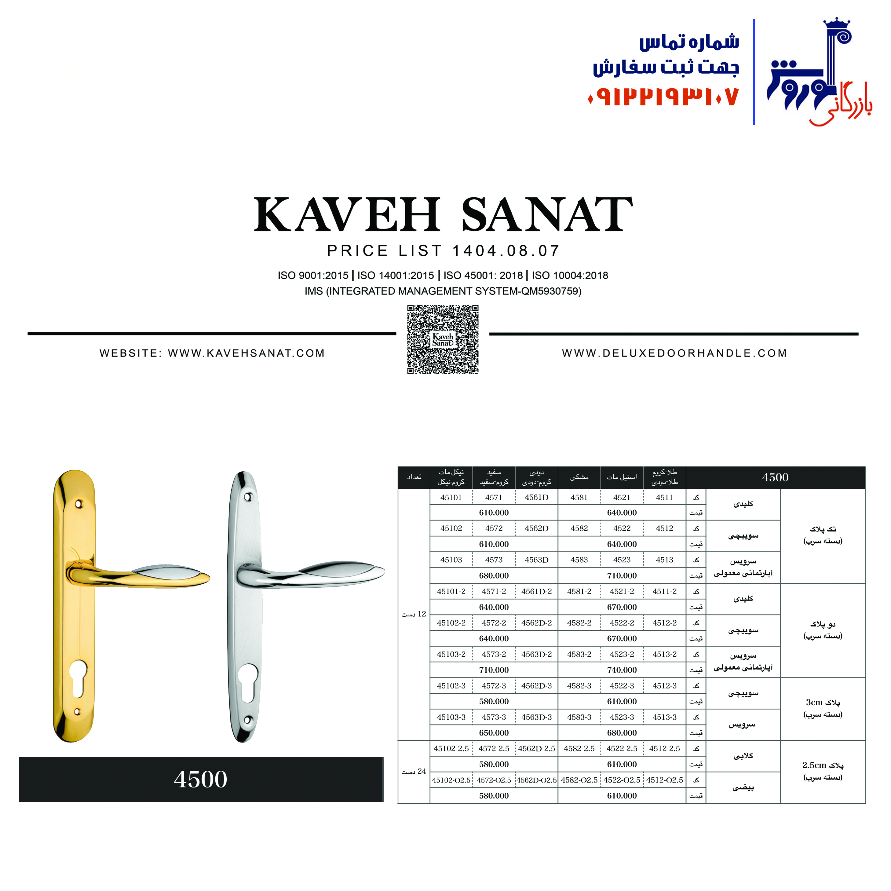 محصولات شرکت دستگیره کاوه صنعت