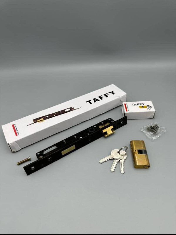 قفل ۲/۵برنجی تافی چهارسو اهنی