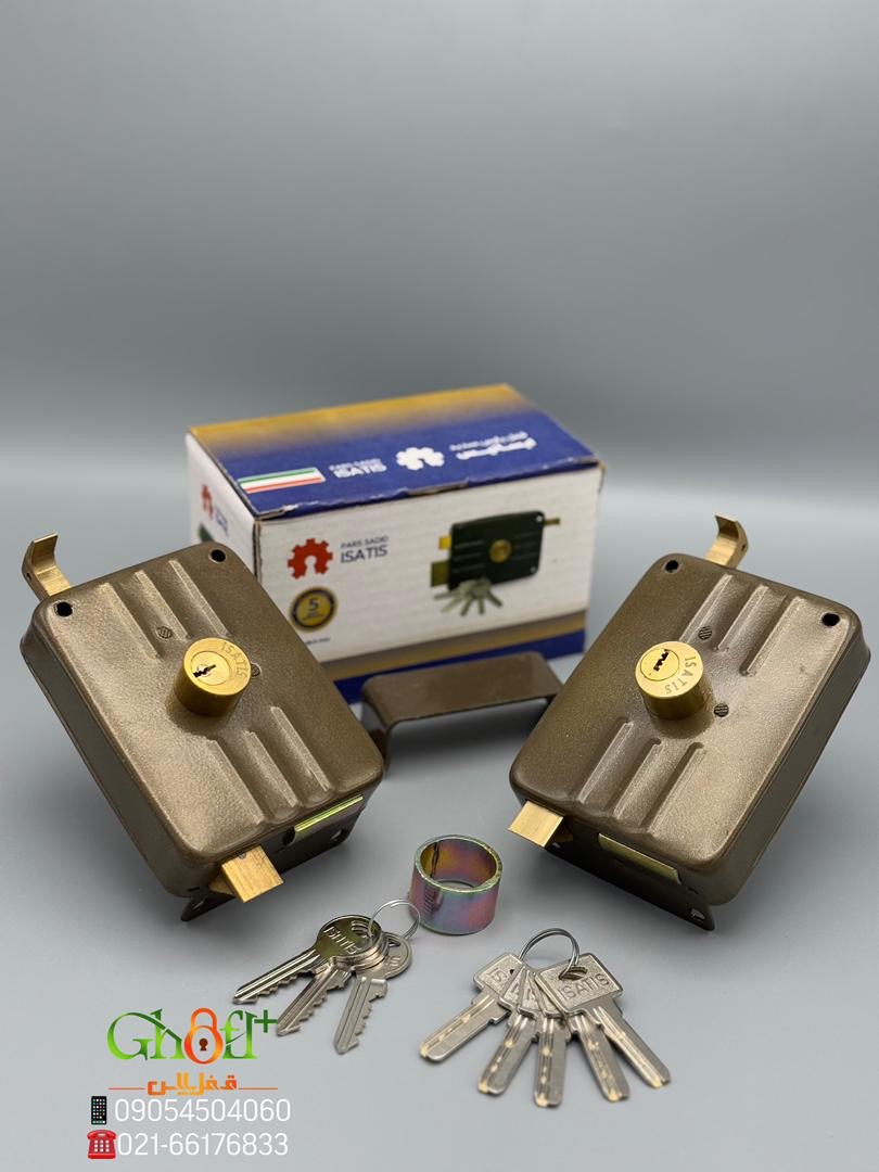  قفل حیاطی طرح ایزو ایساتیس کلید کامپیوتری و کلید ساده سیلندر برنجی زبانه برنجی عالی درحال پخش تعداد