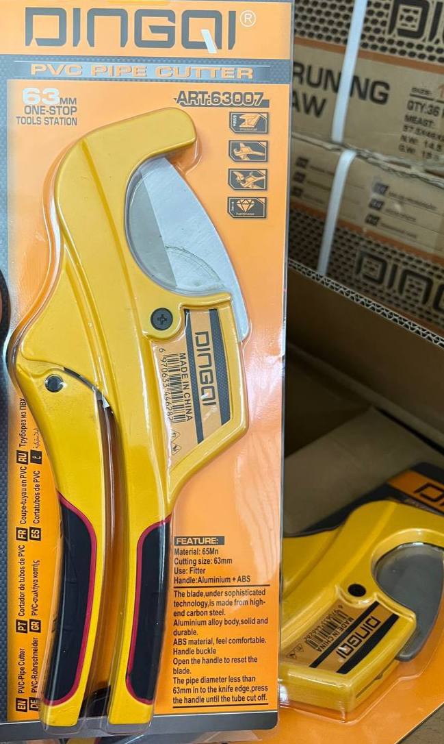 قیچی لوله حرفه ای دینگی 63mm قیمت :۸۷۰،۰۰۰ کارتن 36عددی