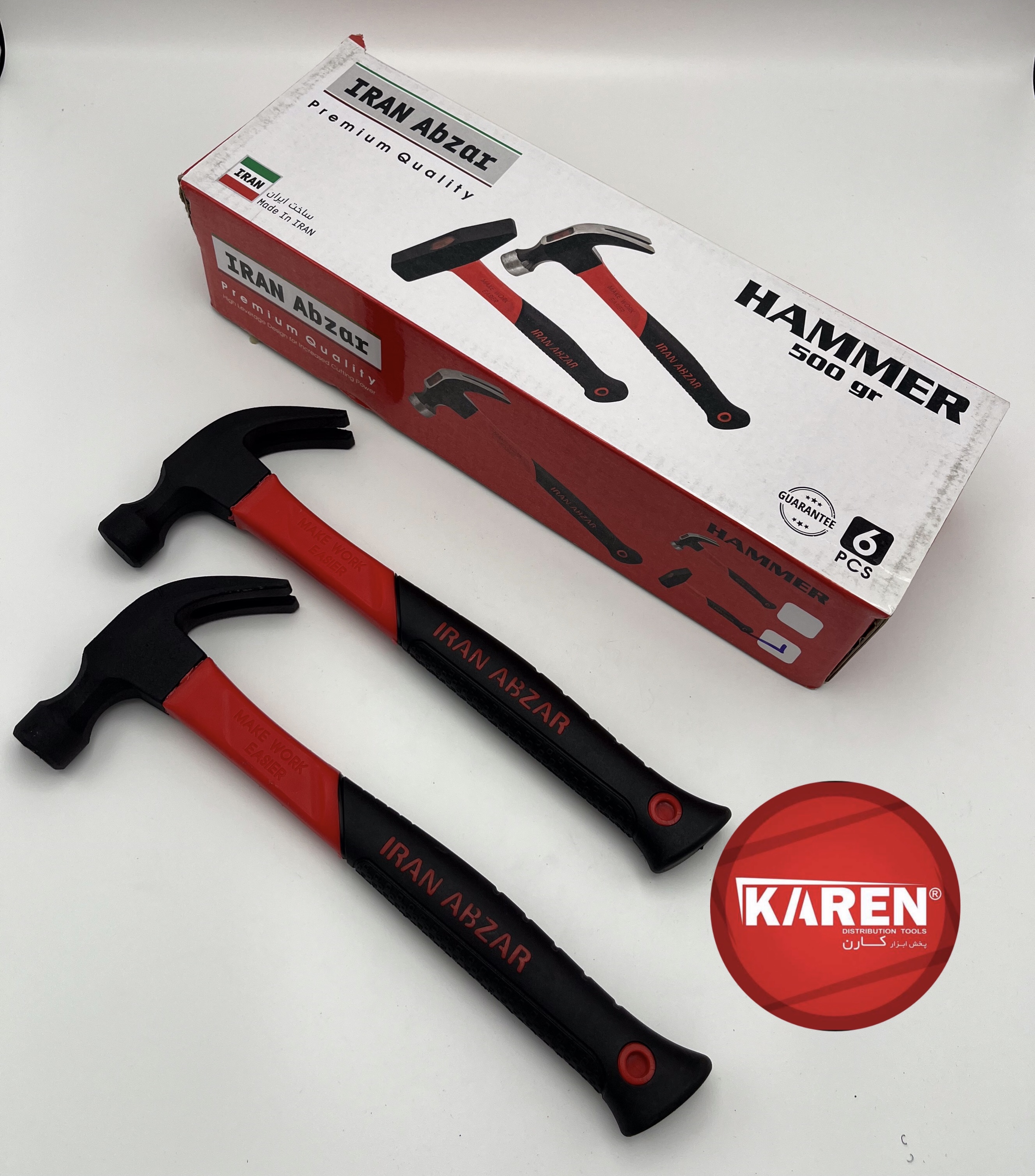 چکش دوشاخ ۲۵۰و۵۰۰گرمی فایبر تعداد در کارتن:36 عدد قیمت دست اول کیفیت عالی و درجه یک دارای بسته بندی 