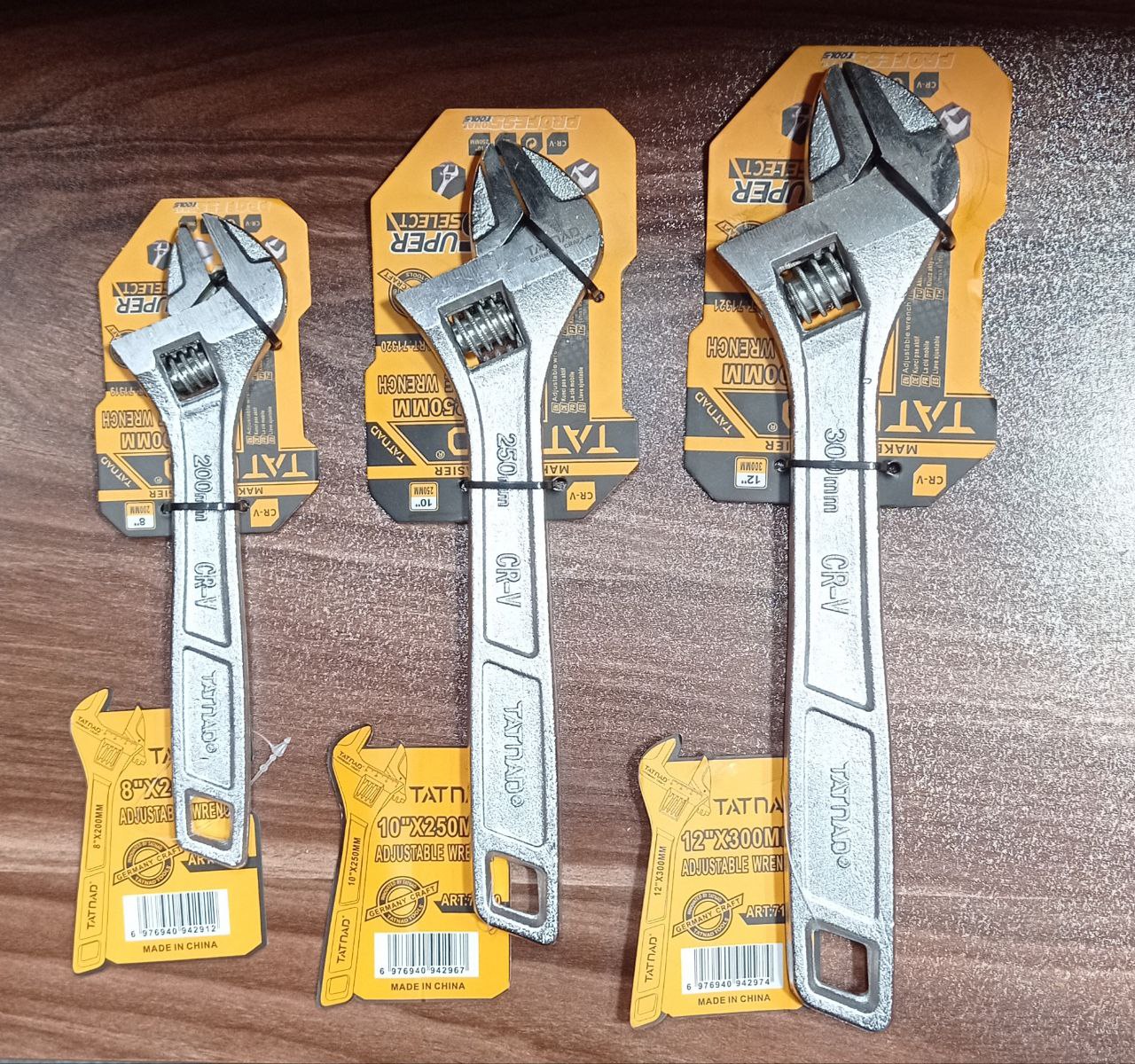 آچار فرانسه تات ناد سایز ۸ اینچ تعداد در کارتن ۶۰ عدد قیمت: ۲۳۵.۰۰۰ تومان سایز ۱۰ اینچ تعداد در کارت