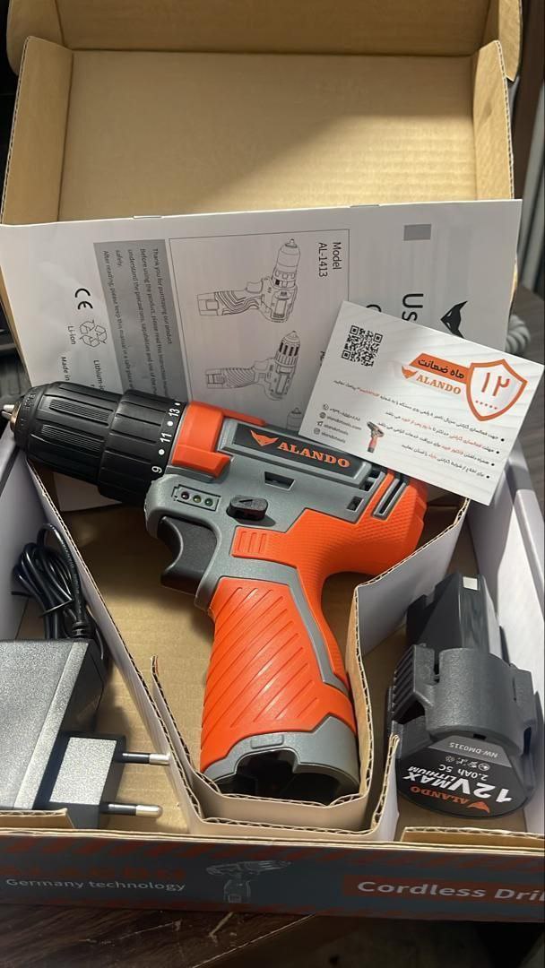دریل شارژی ۱۲ ولت تک باطری آلاندو