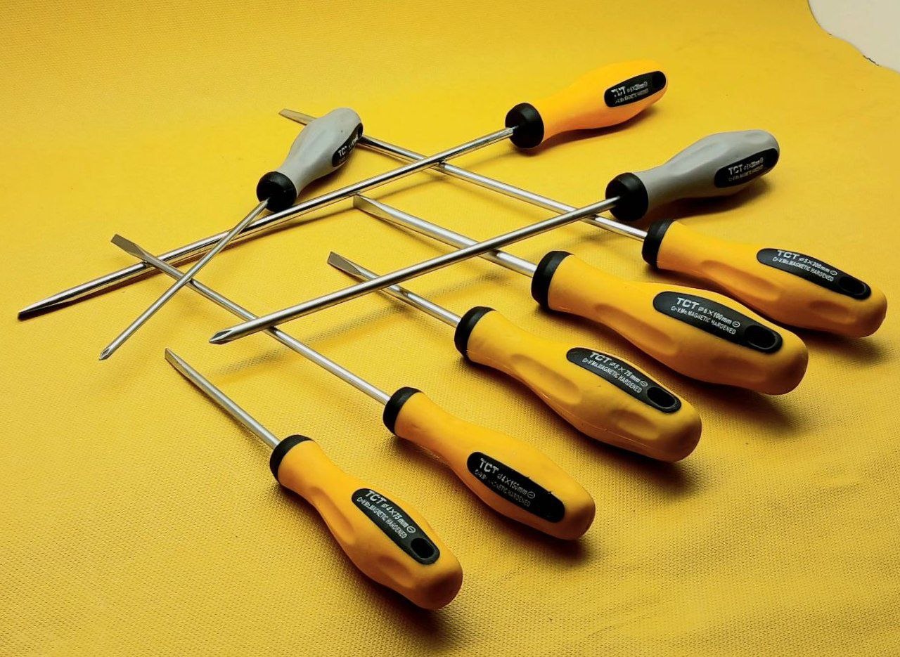  پیچ گوشتی دوسو و چهارسو دسته لاستیکی کوتاه و بلند