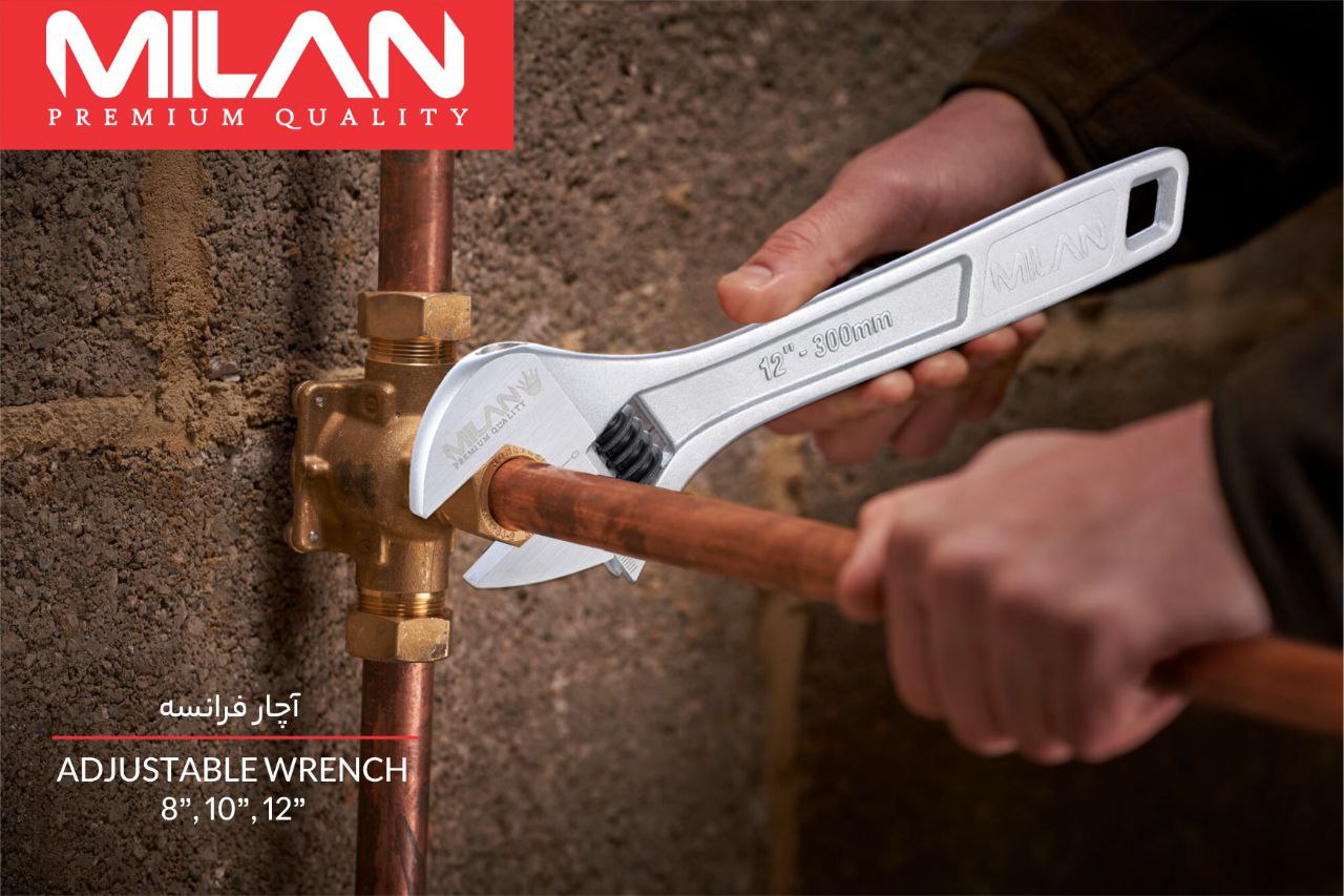 آچار فرانسه #میلان دارای طراحی ارگونومیک برای سهولت کار و بدنه مستحکم با روکش ساتن ضدزنگ می‌باشد. فک