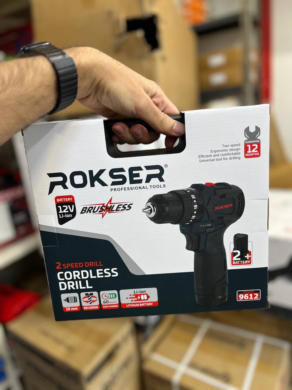 دریل شارژی ۱۲ ولت براشلس راکسر