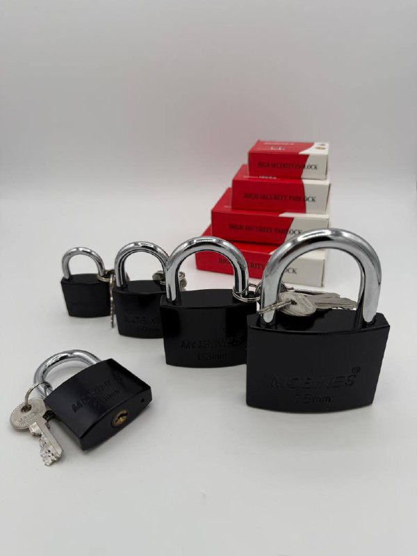 قفل آویز مغزی برنجی بدنه مشکی 