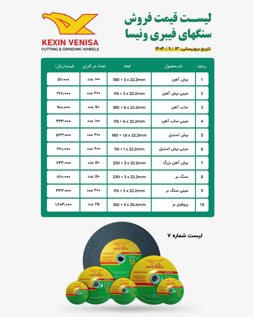 صفحه برش ونیسا 