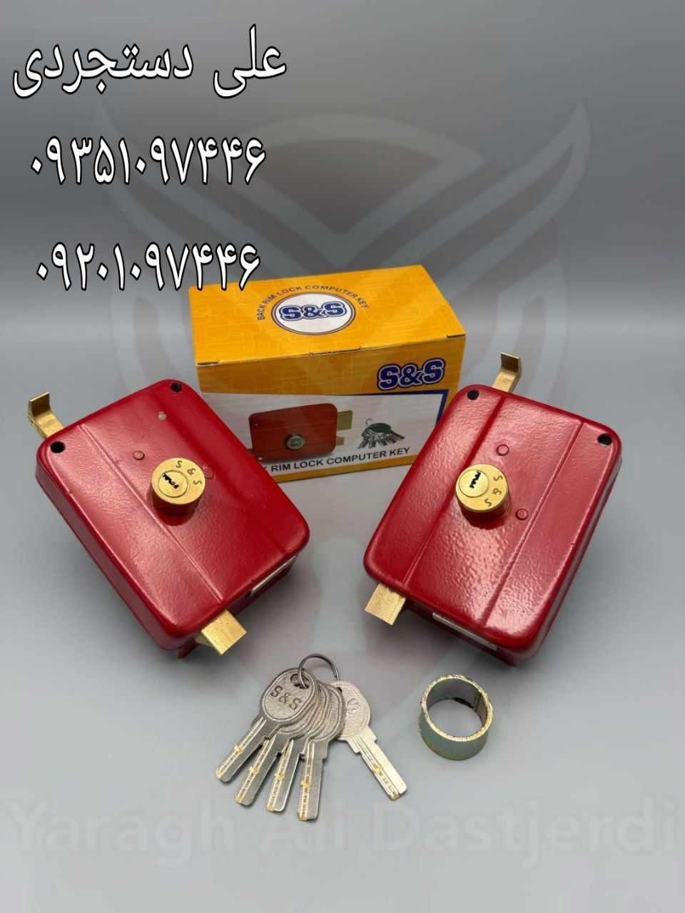 قفل حیاطی طرح ایزو کلید کامپیوتری تمام برنج S S کارتن ۲۴ عدد