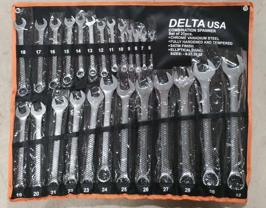 آچار یکسر رینگ و یکسر تخت 25 عددی کیفی دلتا کیفیت عالی ، خورده USA، کیفیت اچار مات دارای تخفیف همکار