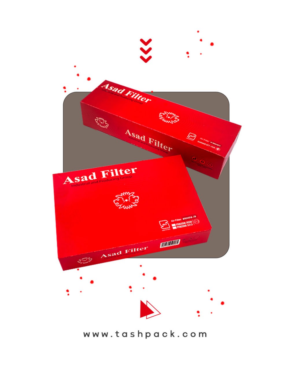 مجتمع چاپ و بسته بندی تاش پک تولید کننده انواع جعبه و کارتن برای تمامی قطعات خودرو و لوازم یدکی
