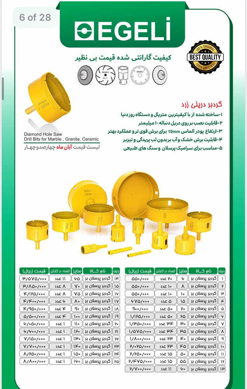 گردبر دریلی زرد