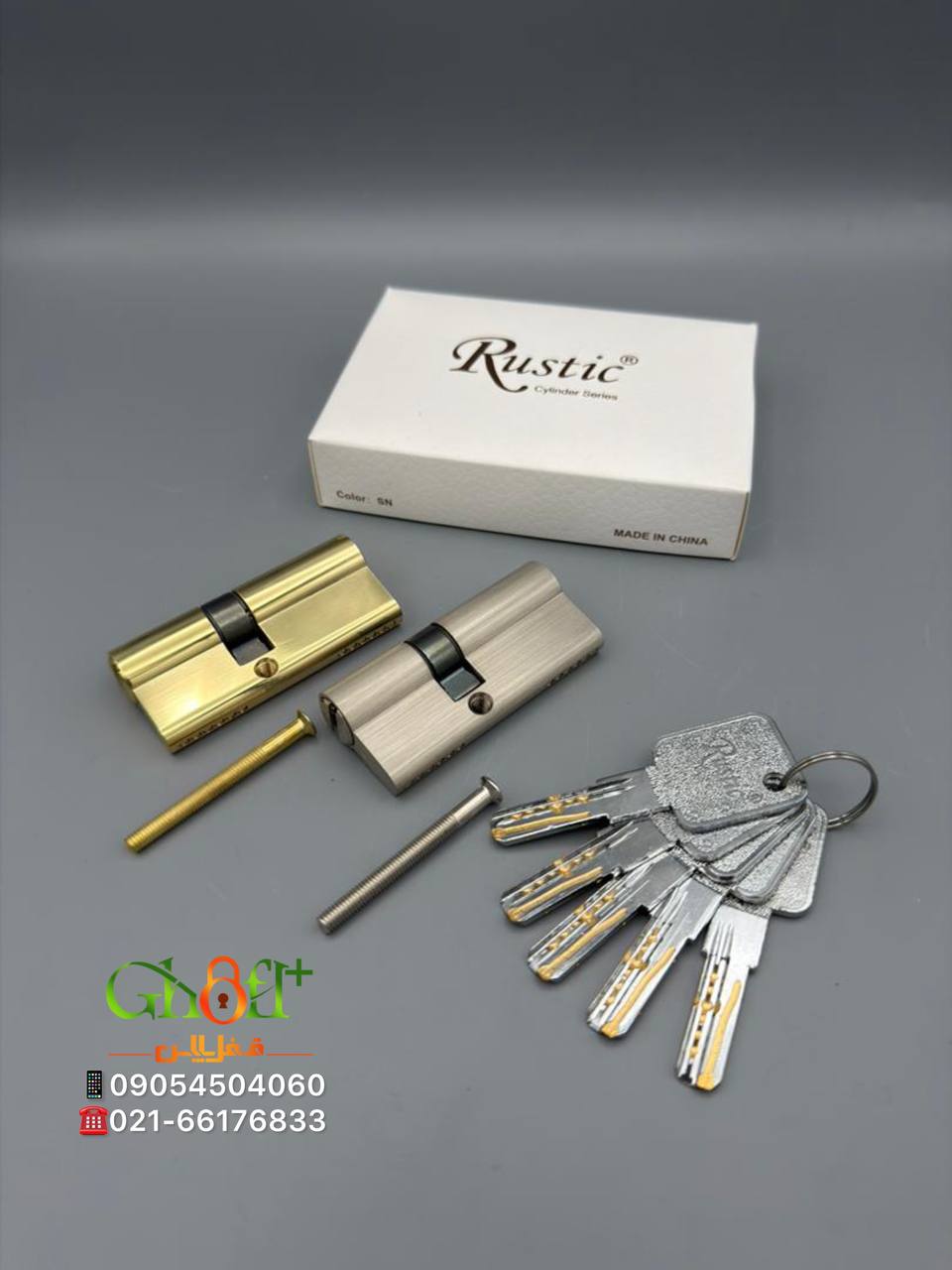  سیلندر لوکس برنجی روستیک کلید شیار ماری کامپیوتری برنج بدنه تمام برنج کیفت عالی رنگ : طلایی / ساتن 