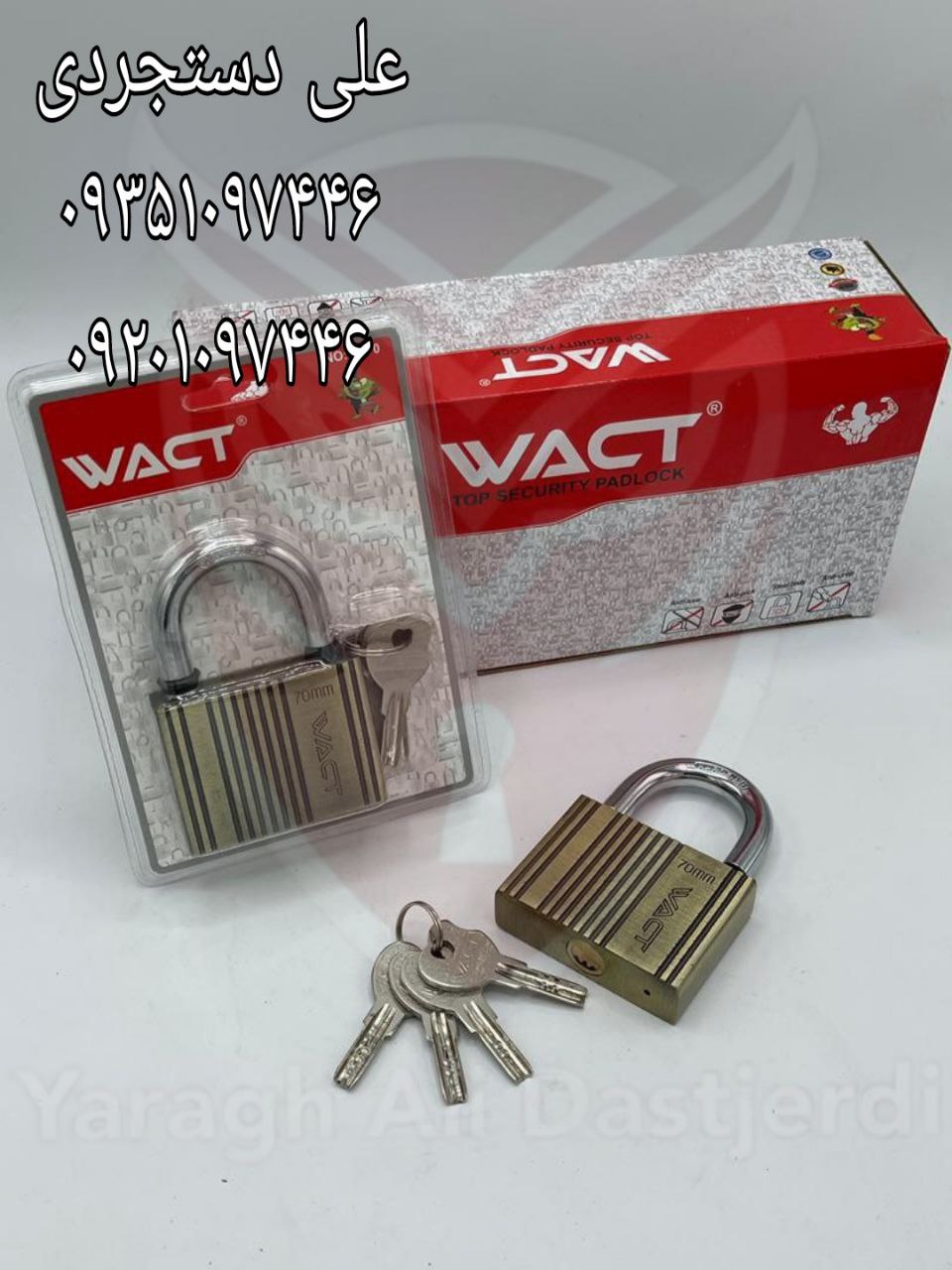 قفل آویز ۷۰ فولادی لوکس واکت WACT کارتن ۷۲ عدد