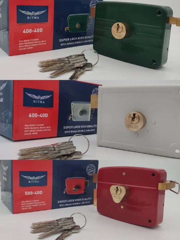 قفل حیاطی حیاطی دوشیار تمام برنج ریتما