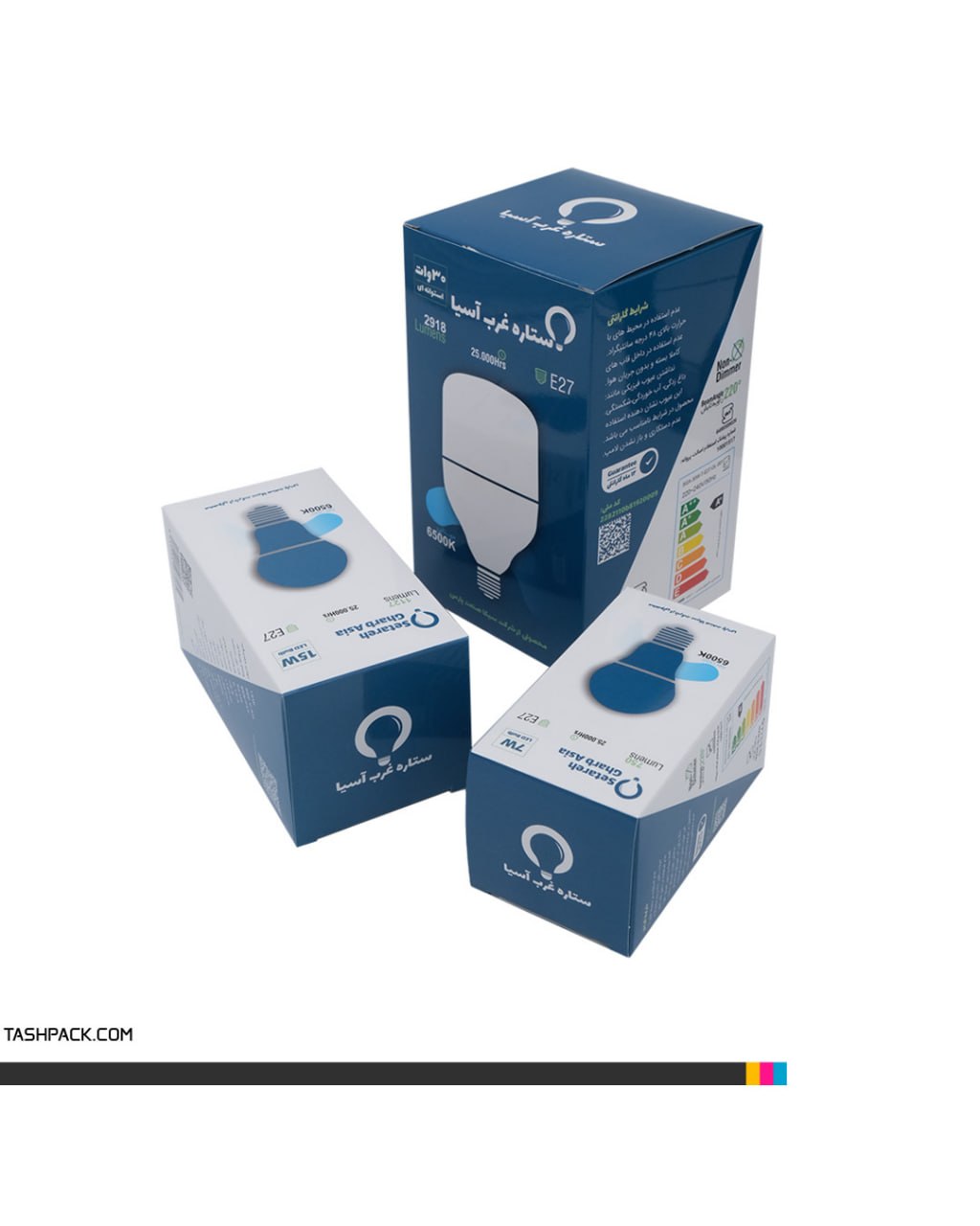 ⭐️ مجتمع چاپ و بسته بندی تاش پک تولید کننده انواع جعبه و کارتن برای تمامی محصولات روشنایی! 