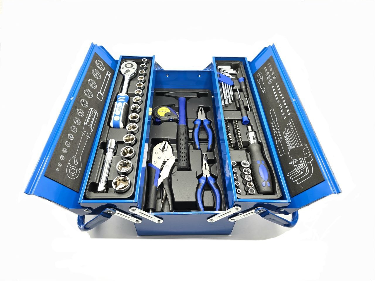 ⭐️ مجموعه جعبه بکس و ابزار ۶۵ عددی صنعتی باس