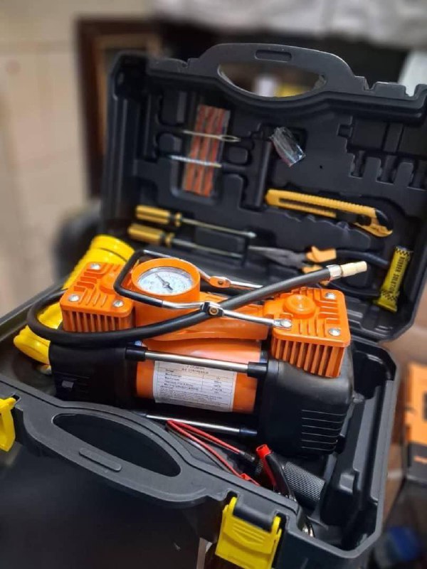 کمپرسور فندکی دو سیلندر  مستر تولز چراغ قوه دار