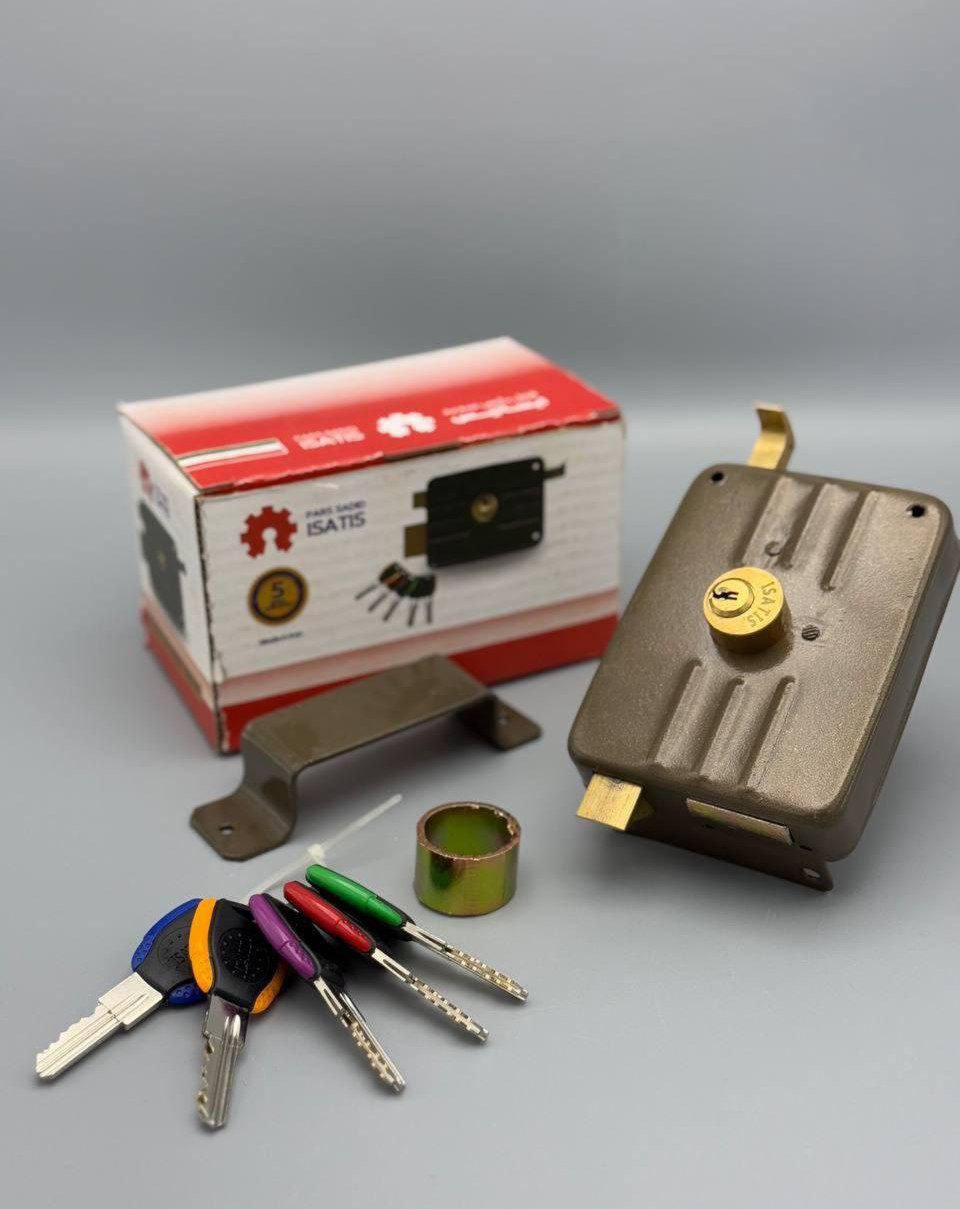  قفل حیاطی کلید دوشیار ایساتیس کلید دوشیار با کیفیت کلید زبانه و مغزی برنجی دارای ضمانت کارتن 24 عدد