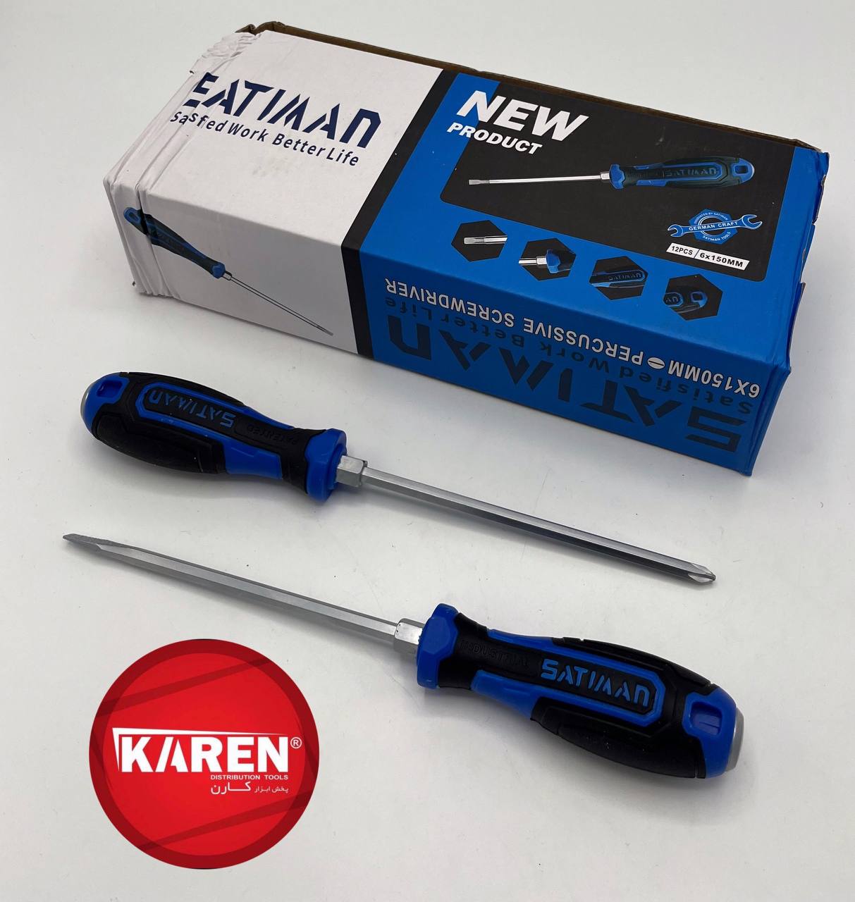  پیچ گوشتی ۱۵۰*۶ ضربه خور دوسو SATIMAN