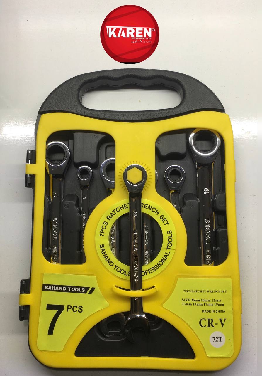  آچار یکسر جغجغه ۷ عددی سهند