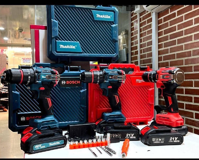 شارژی موتوربراشلس بالوازم ویه سری پیچ کوشتی اضافی 