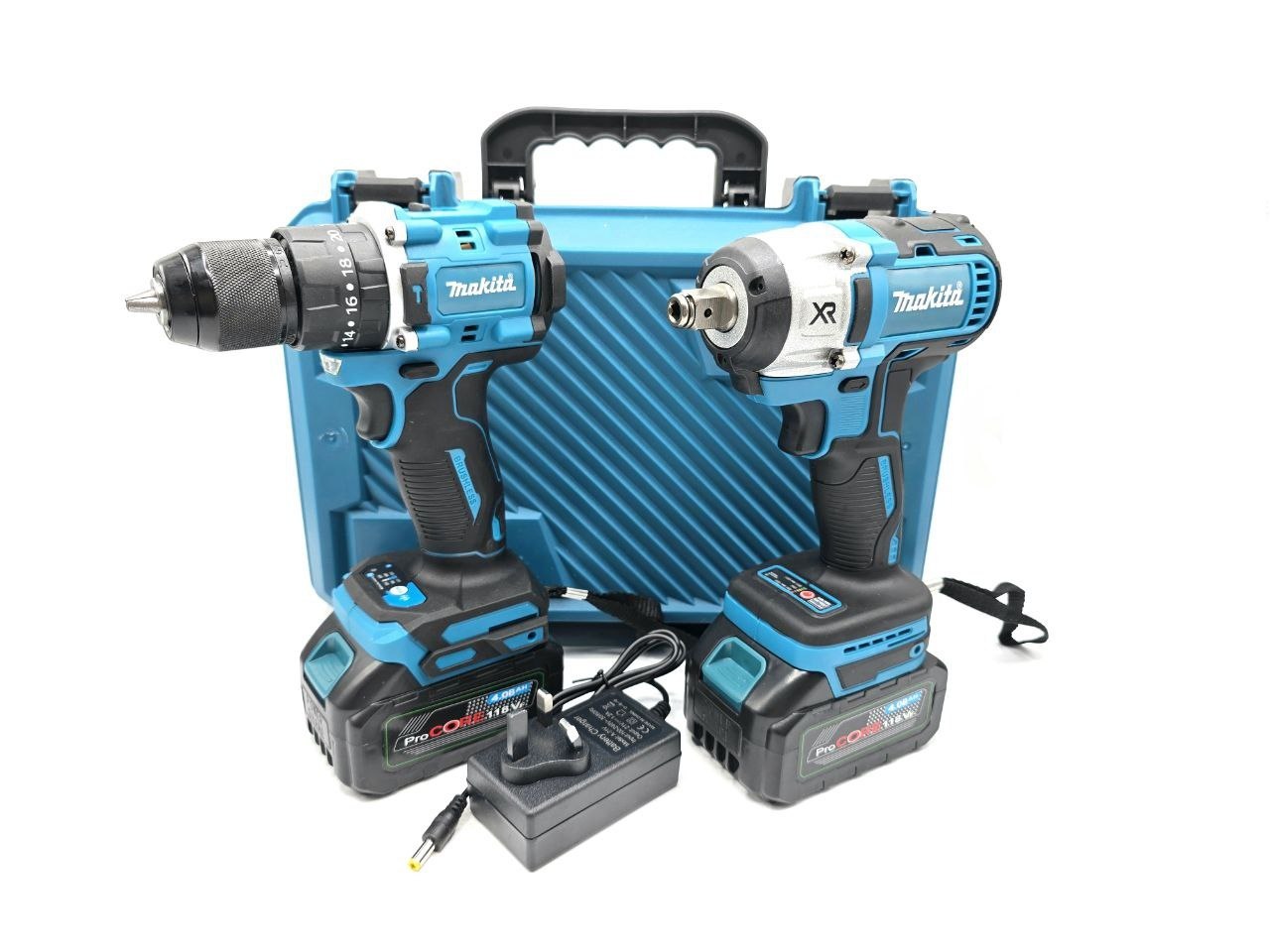 ⭐️ مجموعه دو عددی دریل شارژی چکشی و بکس شارژی براشلس طرح ماکیتا