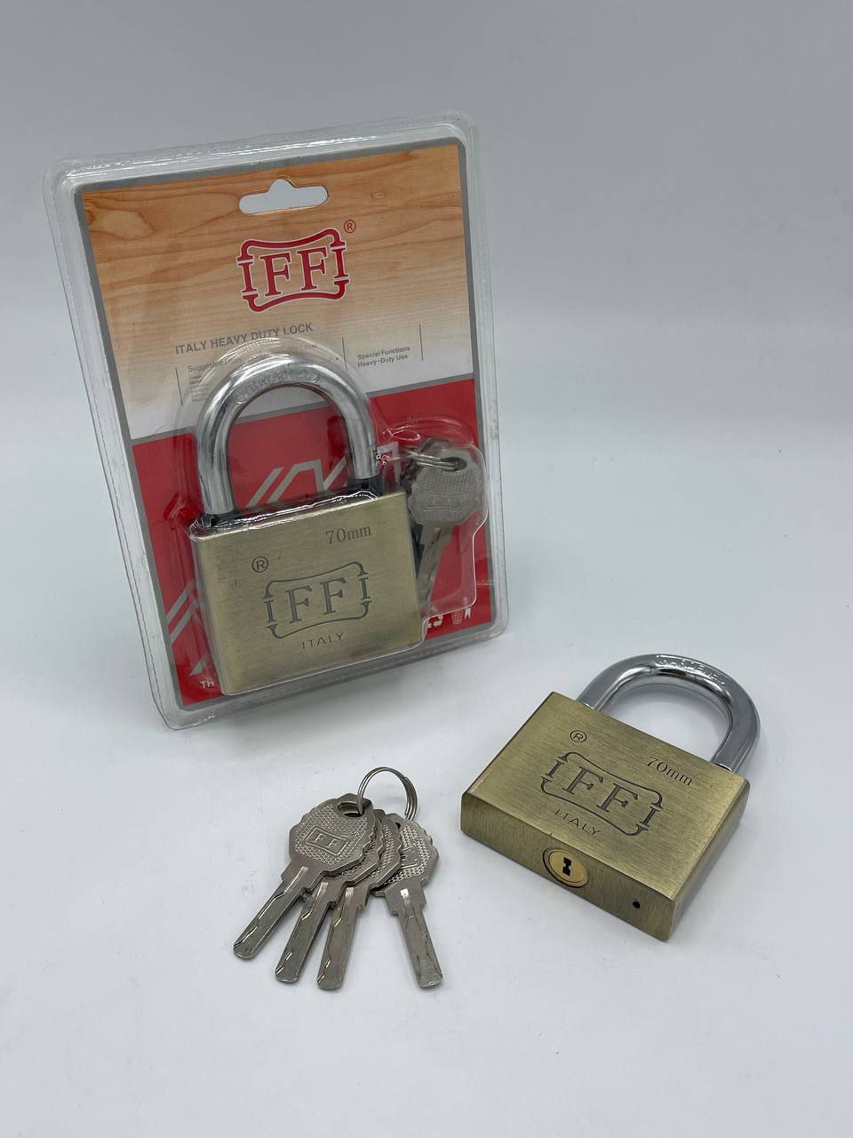  قفل آویز 70 لوکس فولادی F.F