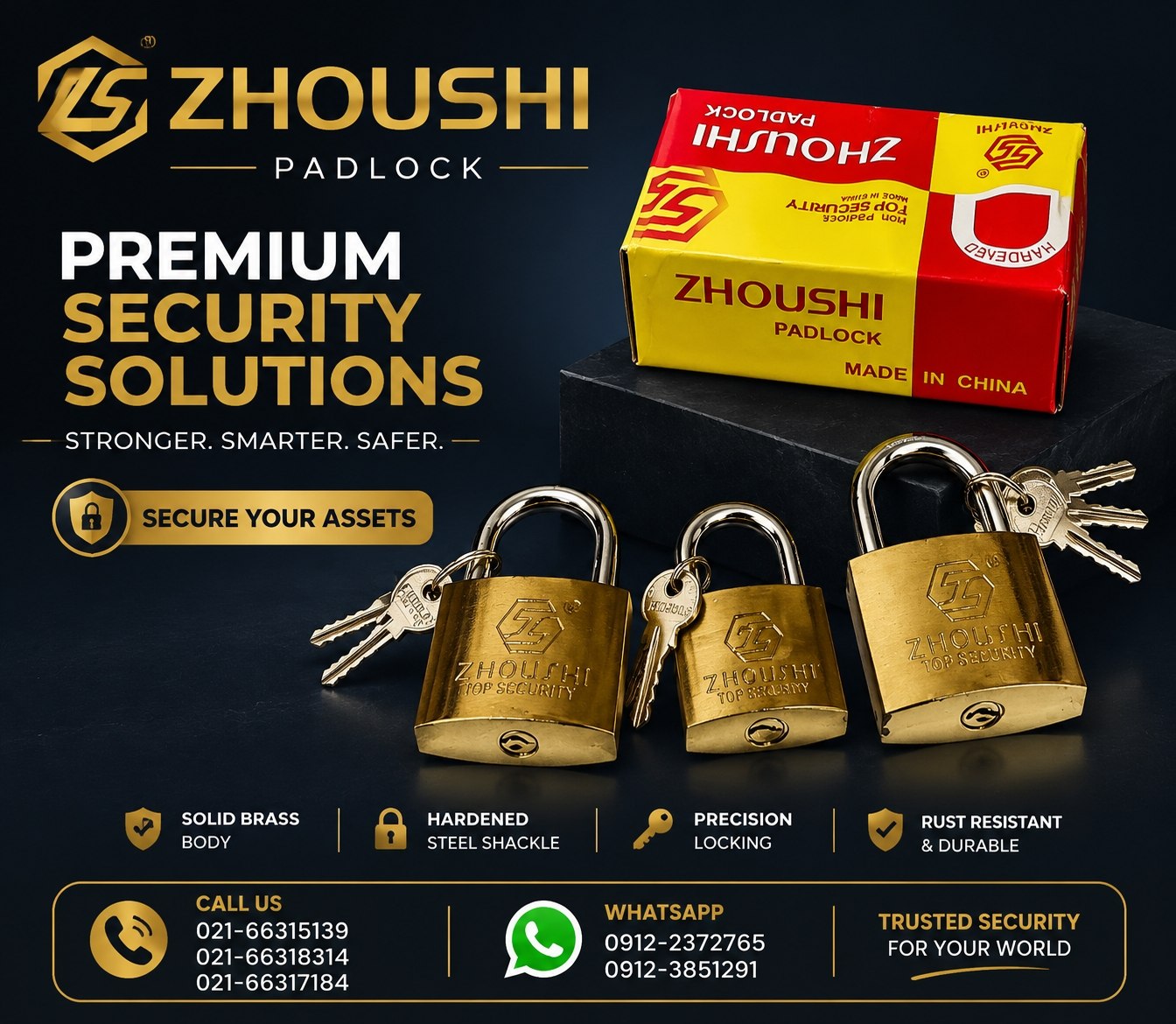 قفل آویز کیلید معمولی ZHOUSHI 