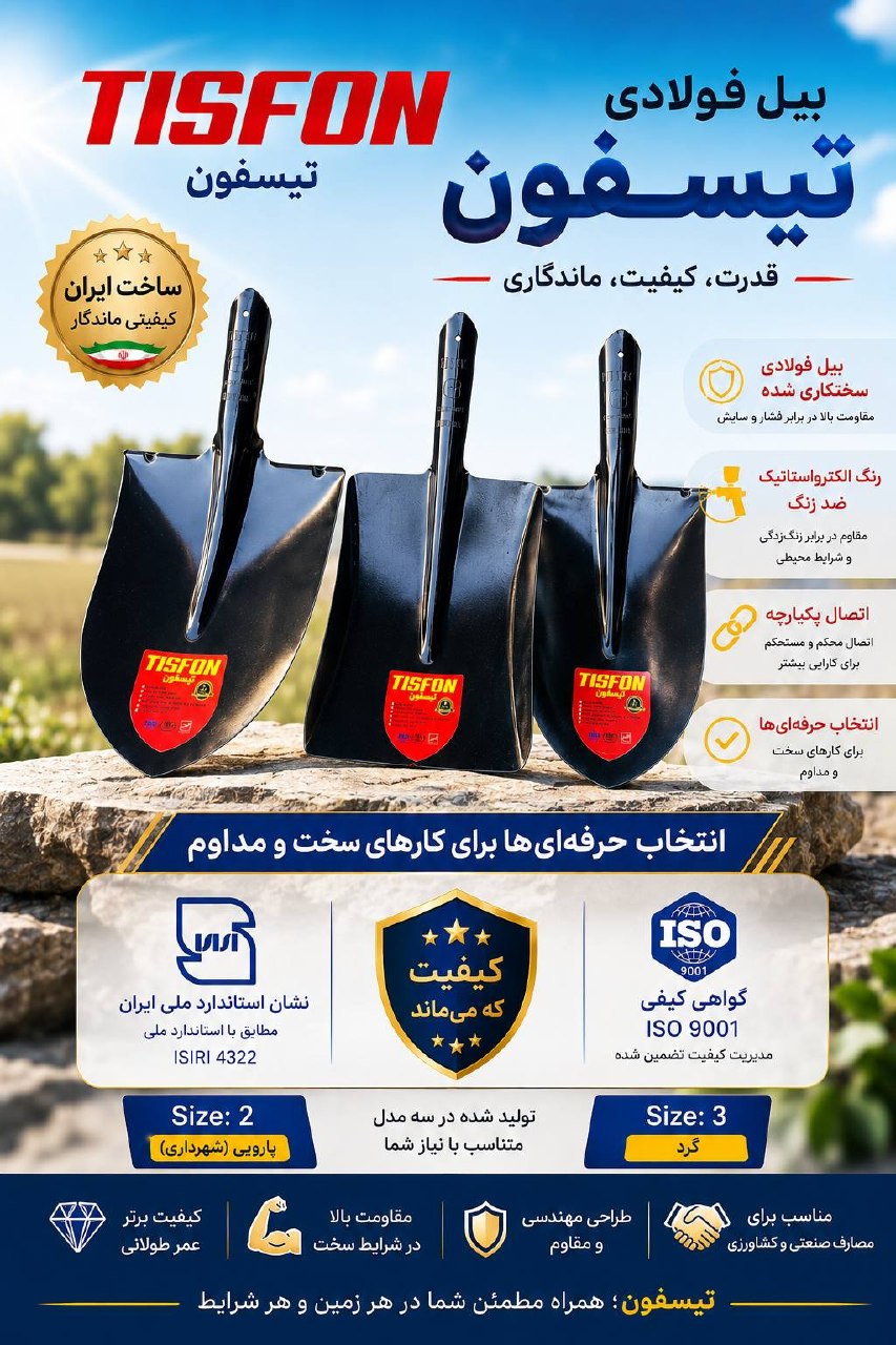 ابزار تیسفون ؛ تنها تولید کننده استاندارد انواع بیل کشاورز ی 