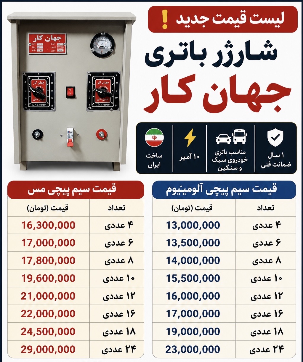 شارژباطری جهان کار