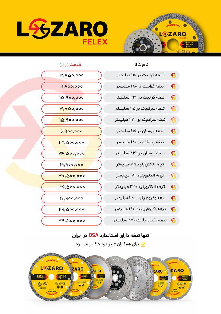 محصولات لازارو در حال پخش میباشد
