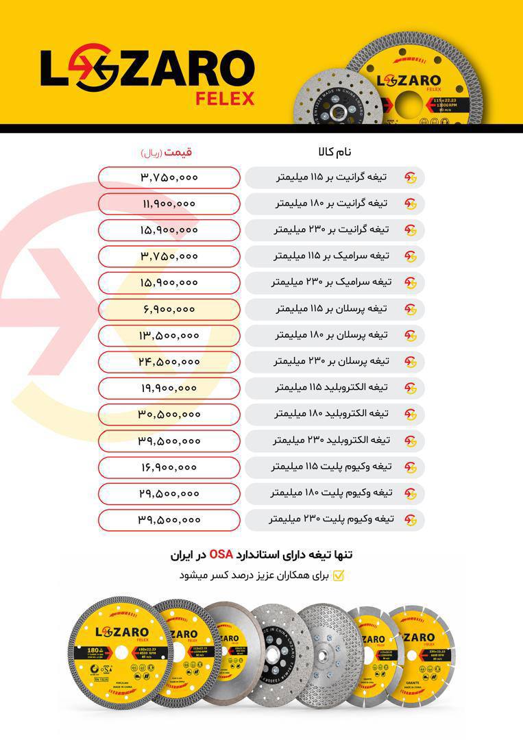 محصولات لازارو در حال پخش میباشد