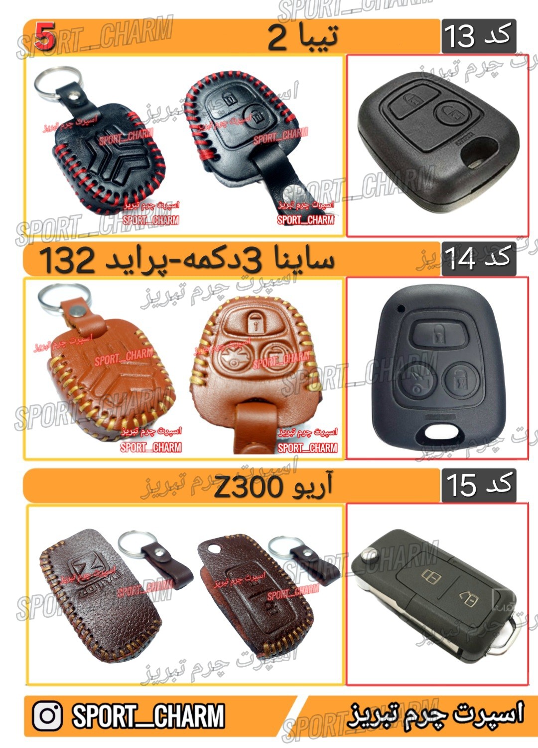 کاتالوگ کاور ریموت چرم طبیعی 5