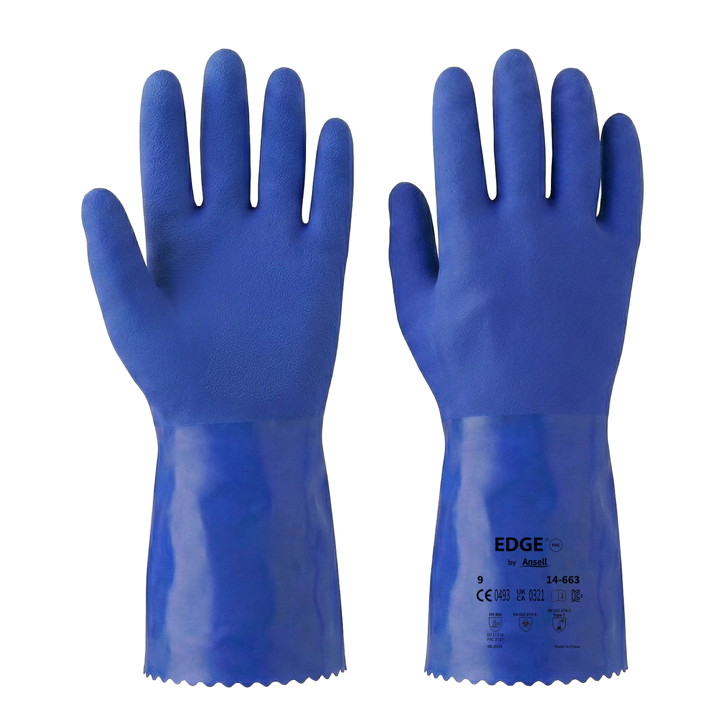 دستکش PVC انسل مدل EDGE 14-663
