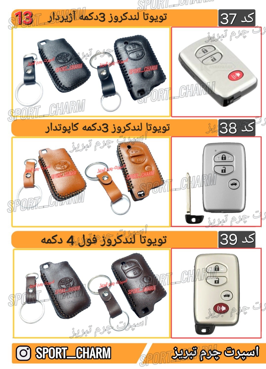 کاتالوگ کاور ریموت چرم طبیعی 13