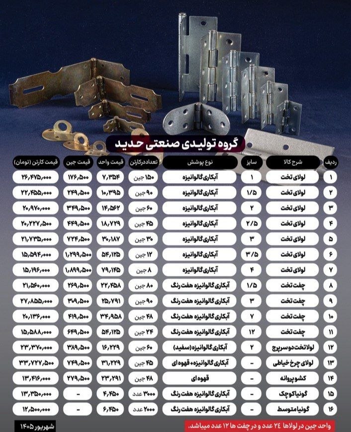 لیست قیمت جدید لولا تخت خدمت شما عزیزان