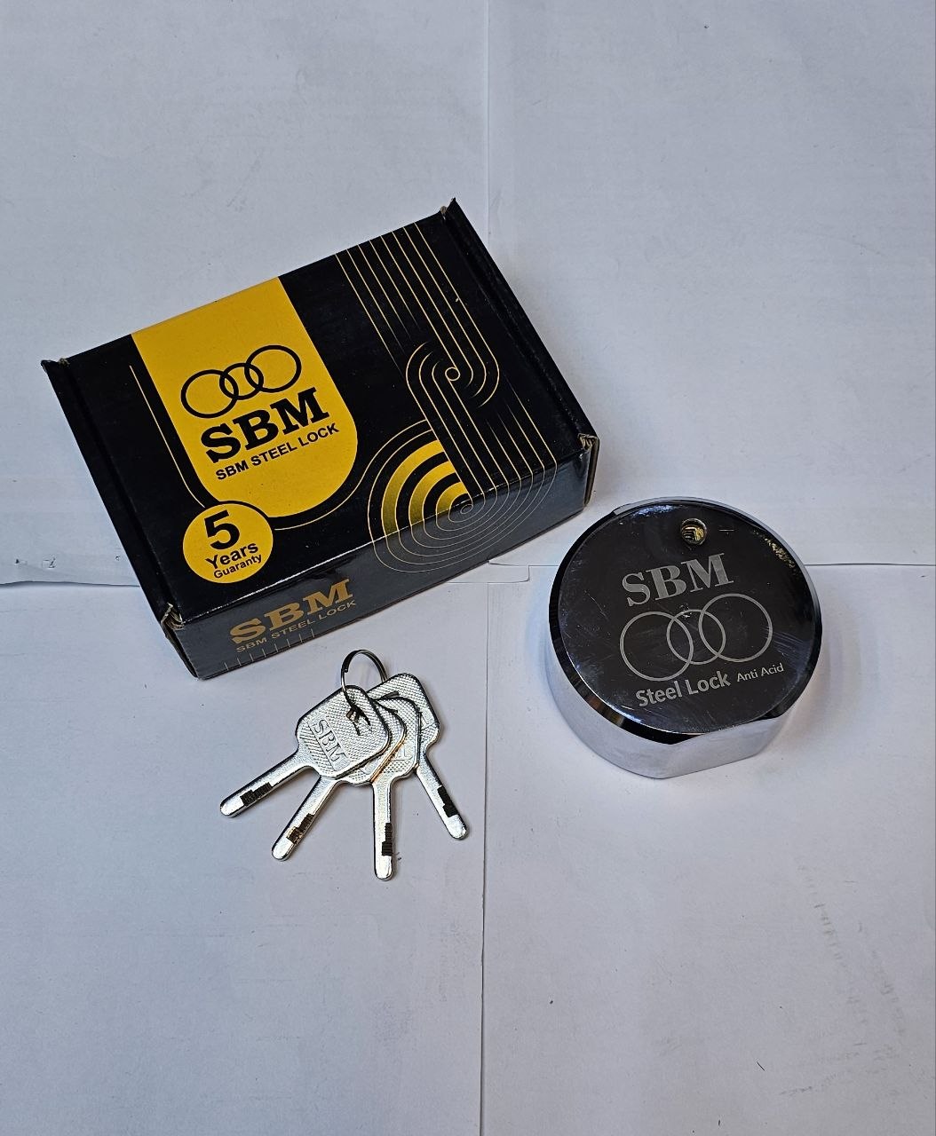 قفل گرد فولادی برند sbm