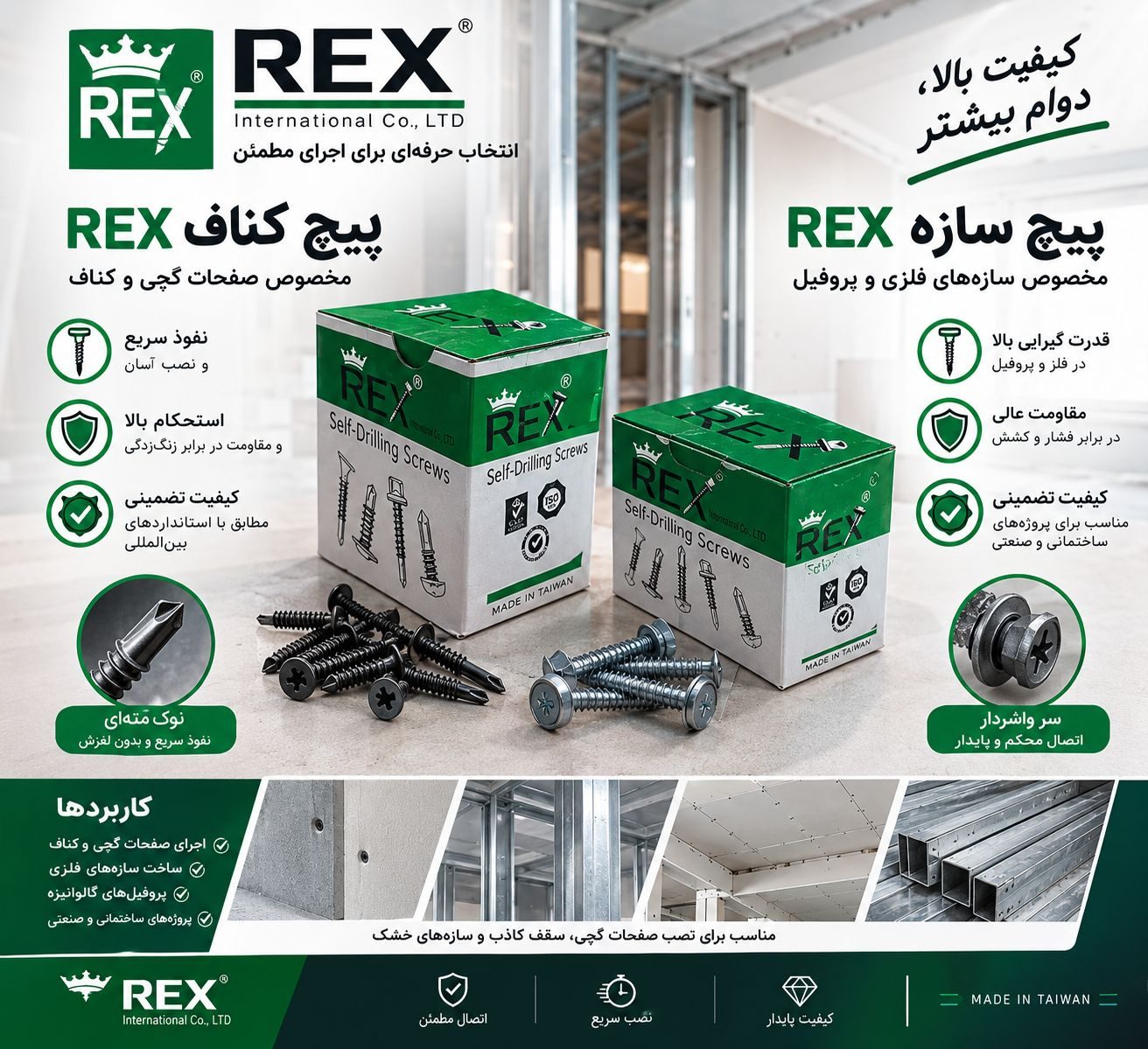 پیچ کناف Rex پیچ پانل ، پیچ سازه