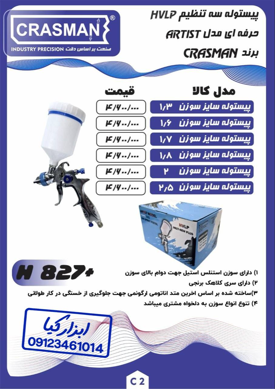  پیستوله سه تنظیم HVLP کراسمن CRASMAN