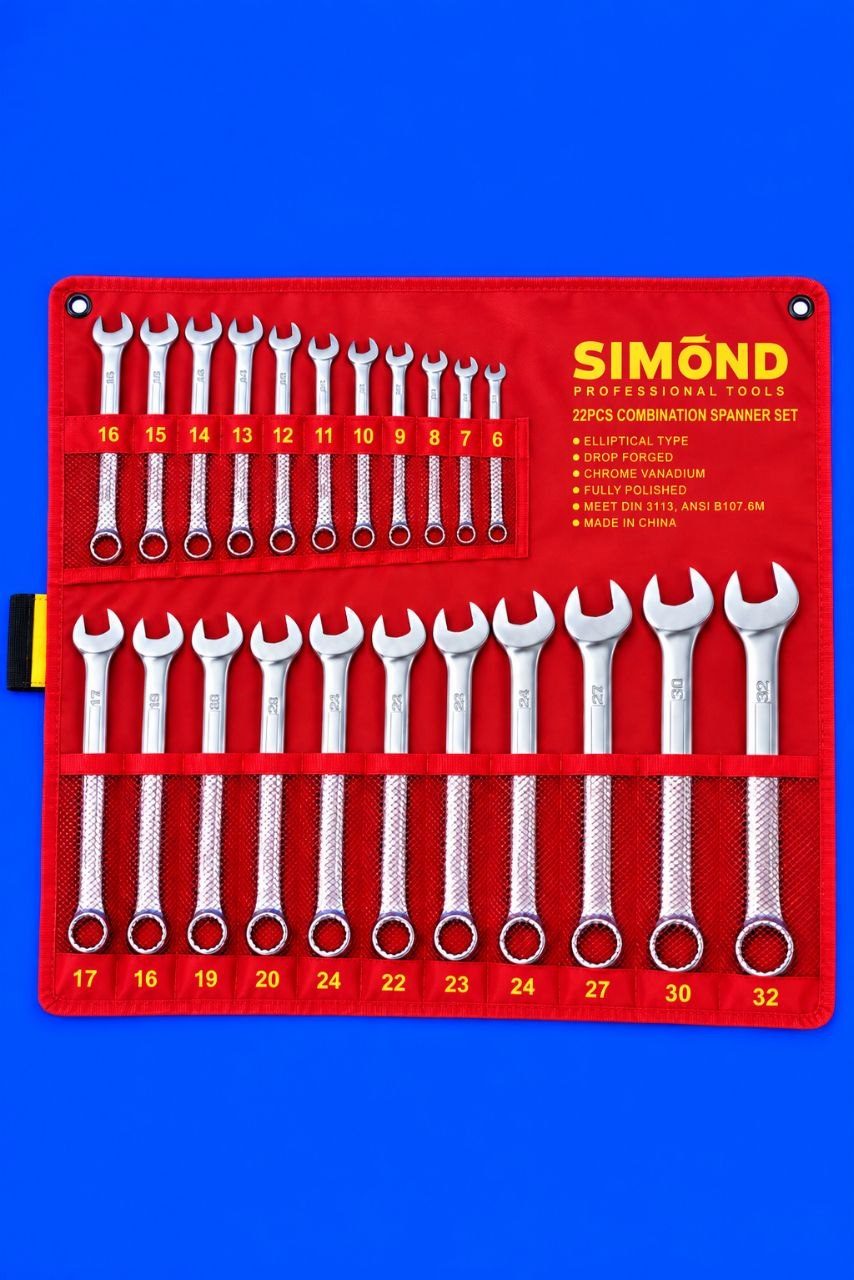 آچار یکسر کیفی 22عددی استیل simond 