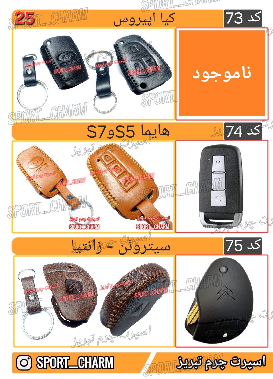 کاتالوگ کاور ریموت چرم طبیعی 25