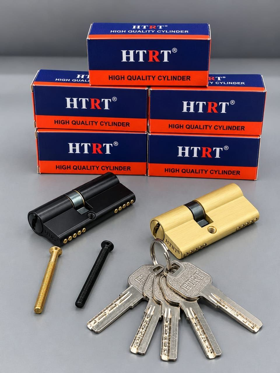  سیلندر 7 سانت زینک HTRT پنج کلید بلند/ ساچمه برنجی کیفیت عالی ساتن طلایی مشکی کارتن 150 عددی قیمت د