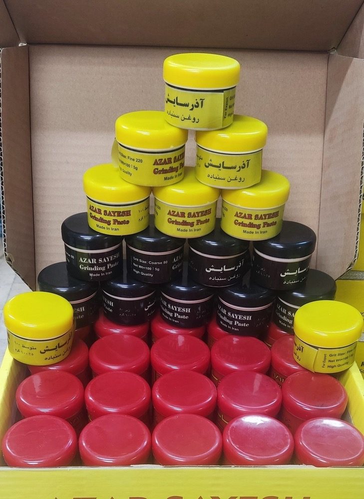 روغن سنباده نرم زبر متوسط. بسته ۱۰۰گرمی کارتن ۴۰عددی ارسال روزانه باربری به کل نقاط ایران خرید بالای